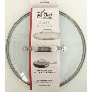 All Clad 10.5" Glass Lid Stainless Steel Handle Fits 10.5" Nonstick Fry Pan